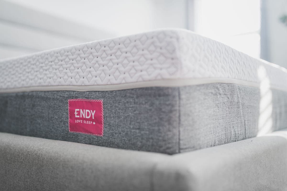 Close-up of a memory foam mattress surface